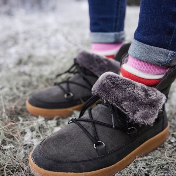 Winter Need👣JOULES Charlton Suede Snow Boots in Dark Grey